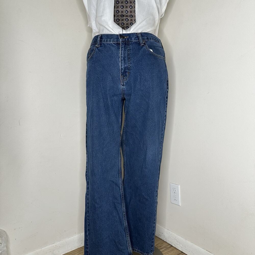 Mens 36x31 Jeans Blue Straight Medium Wash Denim Work Pants Trousers Editions